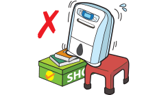 Place the dehumidifier on a flat and firm surface to prevent it from collapsing and causing fire.