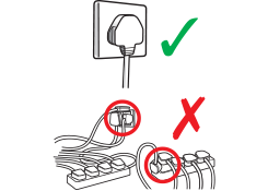 Connect to a fixed independent socket outlet, and avoid plugging other appliances into a single socket outlet or using an extension unit.